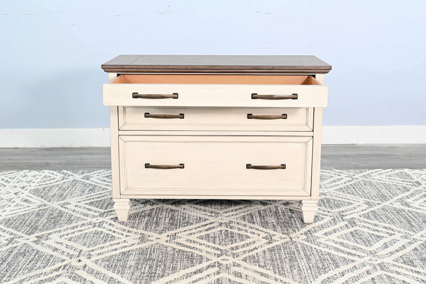 Pasadena - Lateral File Cabinet - Buckskin / Marble White