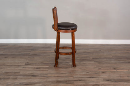 Tuscany - 30" Swivel Barstool With Cushion Seat & Back (Set of 2) - Vintage Mocha / Black