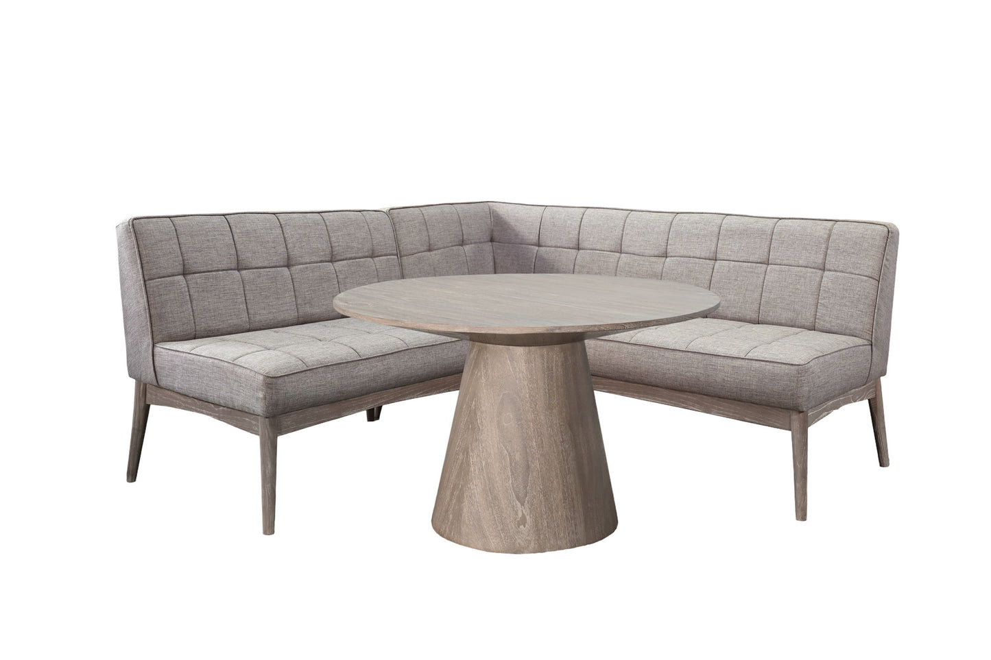Mia - Tufted Upholstered Corner Dining Bench - Wheat