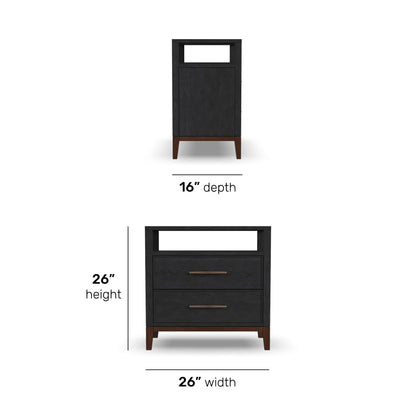 Waterfall - Nightstand - Black