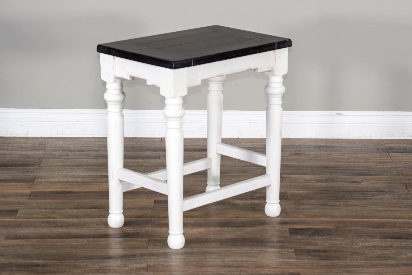 Carriage House - Stool Wih Wood Seat (Set of 2) - Cottage White / Europen Dark
