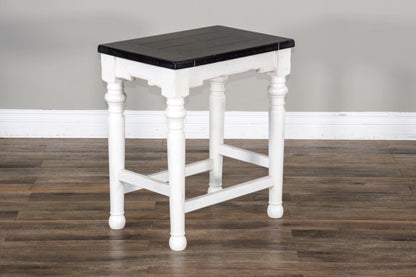 Carriage House - Stool Wih Wood Seat (Set of 2) - Cottage White / Europen Dark