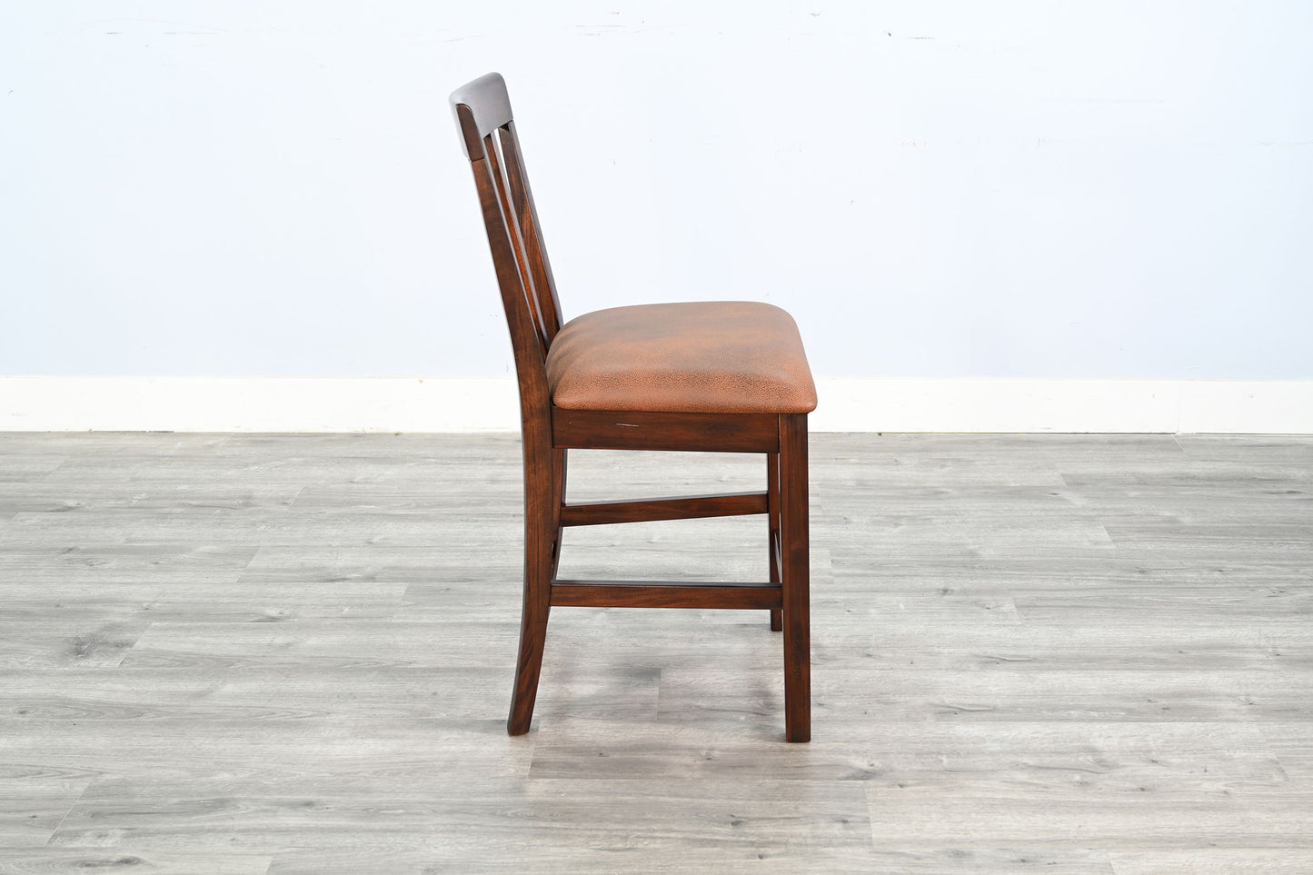 Santa Fe - Slatback Counter Stool With Cushion Seat (Set of 2) - Dark Chocolate