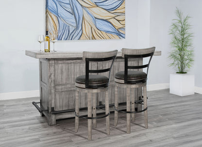 Alpine - Bar Swivel Barstool, Cushion Seat (Set of 2) - Gray