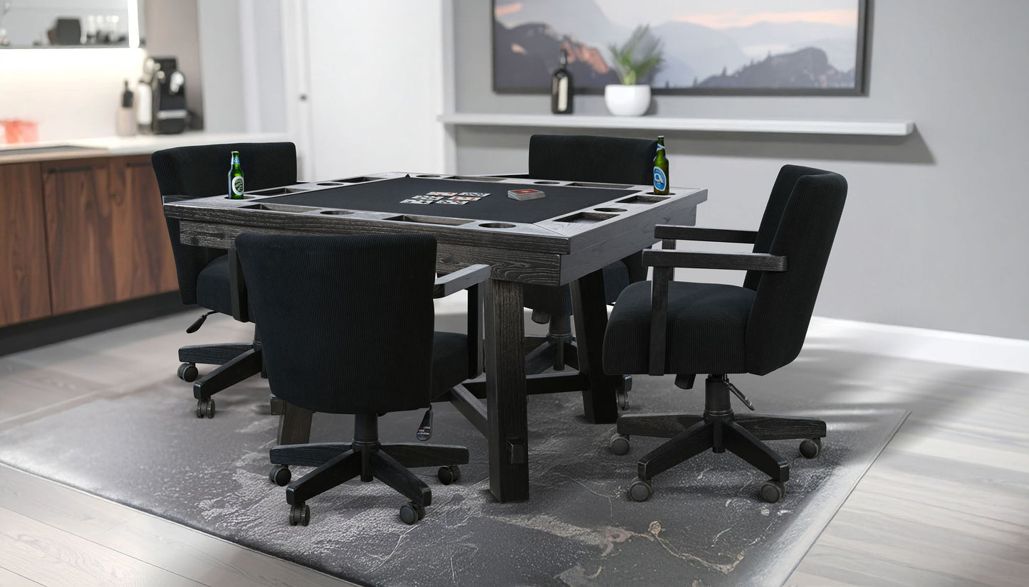 Reno - Square Poker Dining Table - Umbra Black