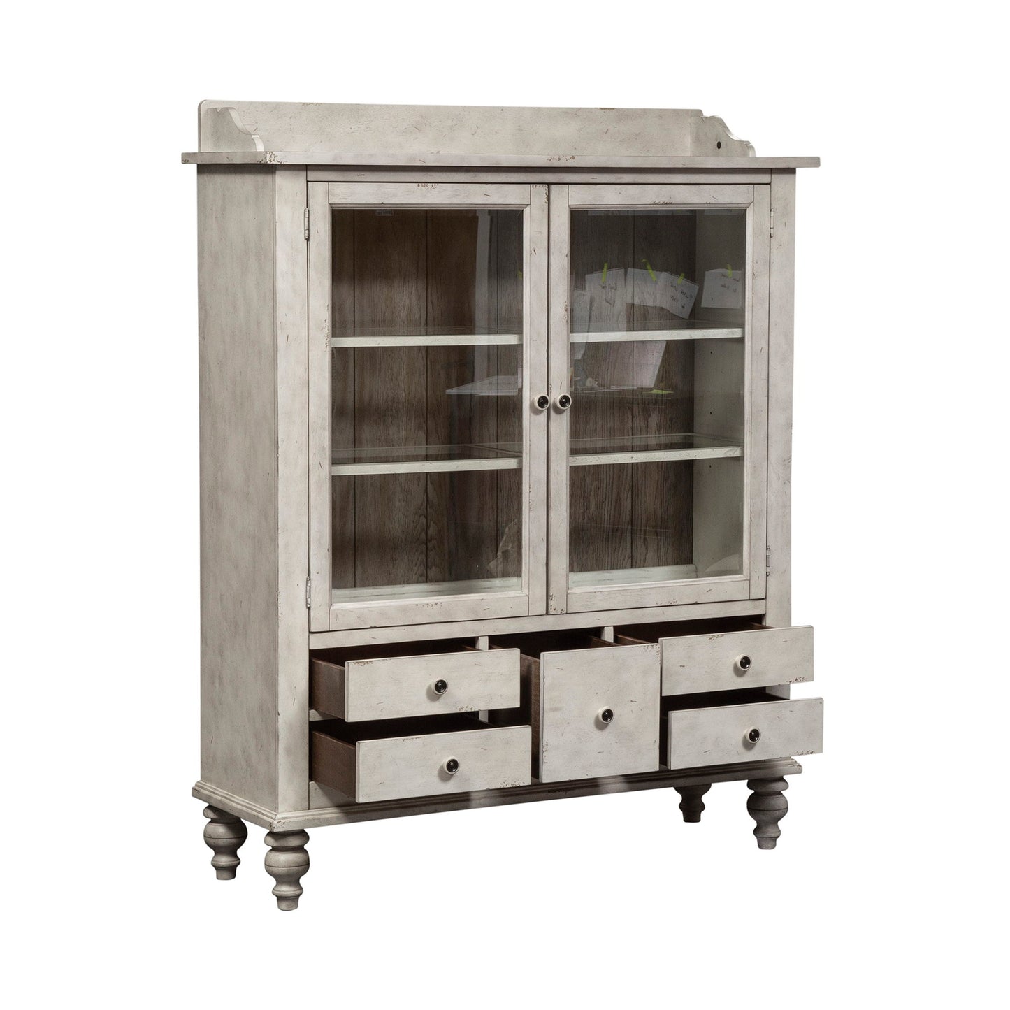 Whitney - Display Cabinet - Antique Linen / Weathered Gray