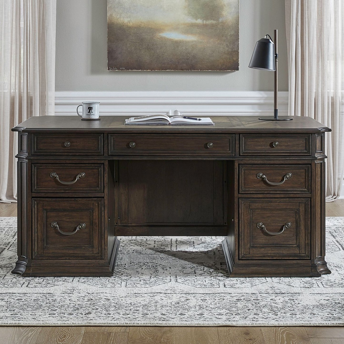 Providence Park - Jr Executive Desk - Chateau Brown