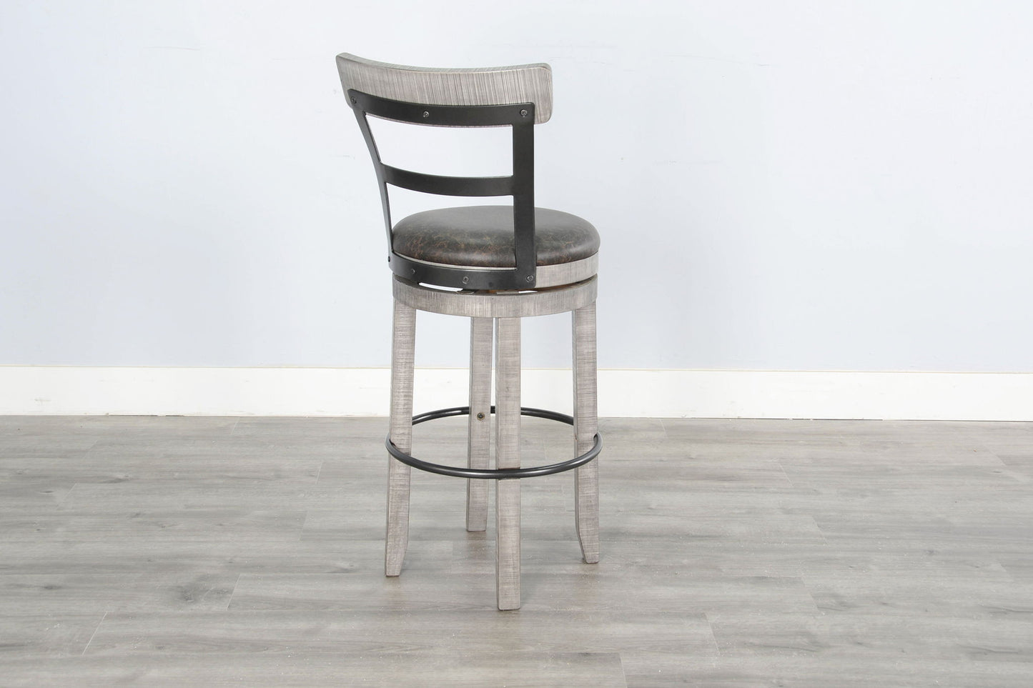 Alpine - Bar Swivel Barstool, Cushion Seat (Set of 2) - Gray