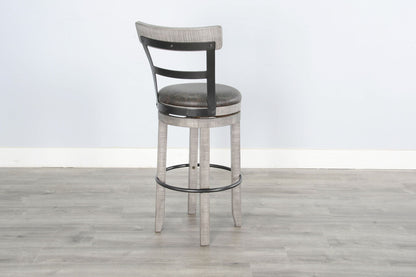 Alpine - Bar Swivel Barstool, Cushion Seat (Set of 2) - Gray
