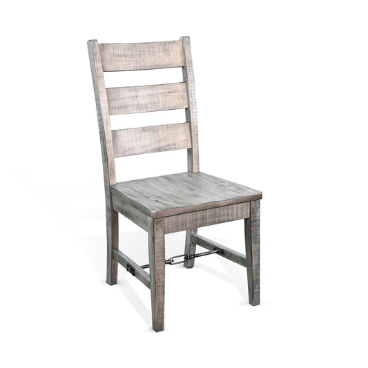 Alpine - Ladderback Chair With Turnbuckle, Wood Seat (Set of 2) - Gray