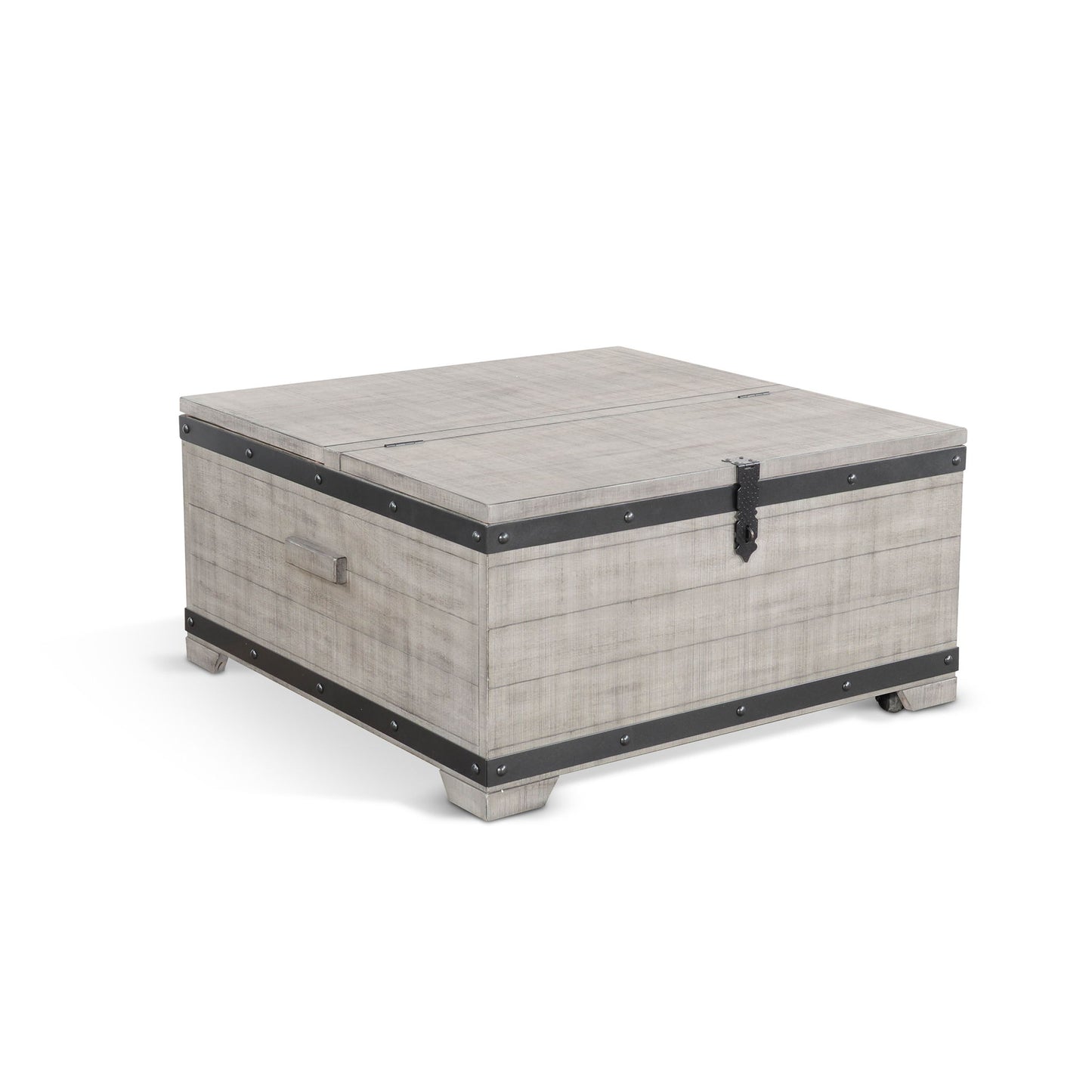 Alpine - Mahogany Wood Coffee Table With Lift Top And Casters - Gray