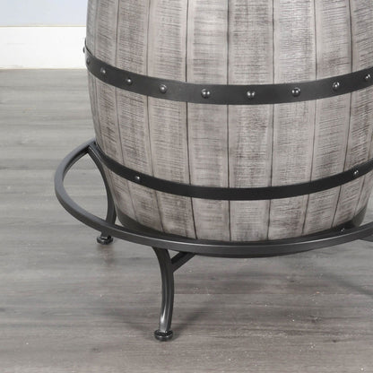 Alpine - Round Pub Table With Wine Barrel Base - Gray