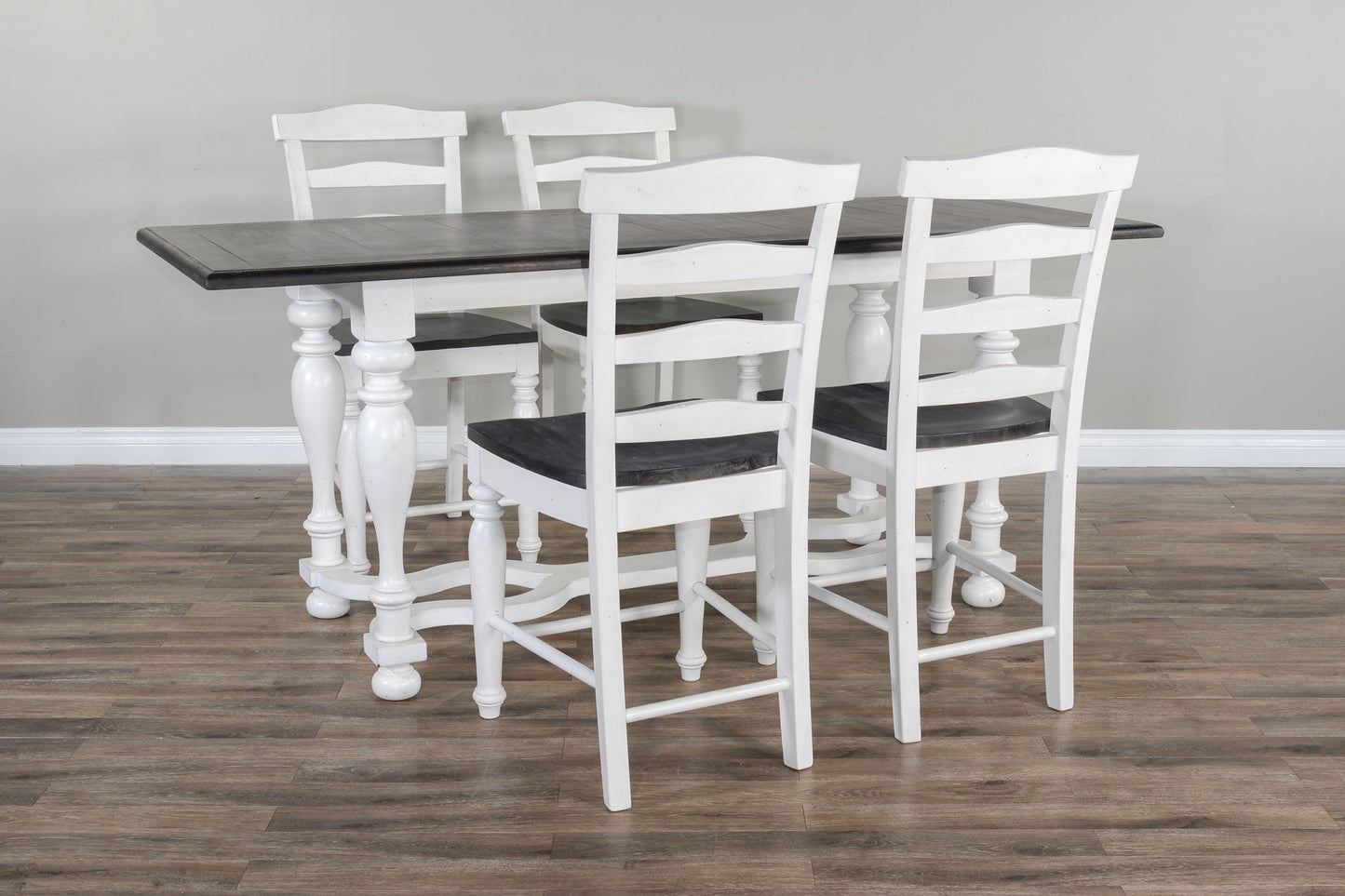 Carriage House - Friendship Table - Cottage White / Europen Dark