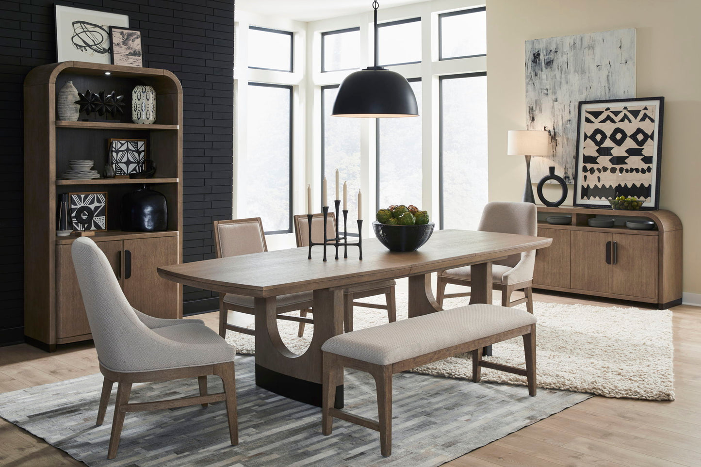 Tristan - Upholstered Backless Bench With U-Shaped Legs - Swiss Coffee