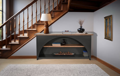 Savanah - Contemporary Console Table With Arched Cutout - Desert Rock / Black Magic