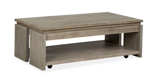 Conrad - Rectangular Lift Top Storage Cocktail Table With Casters - Stone Harbor Gray