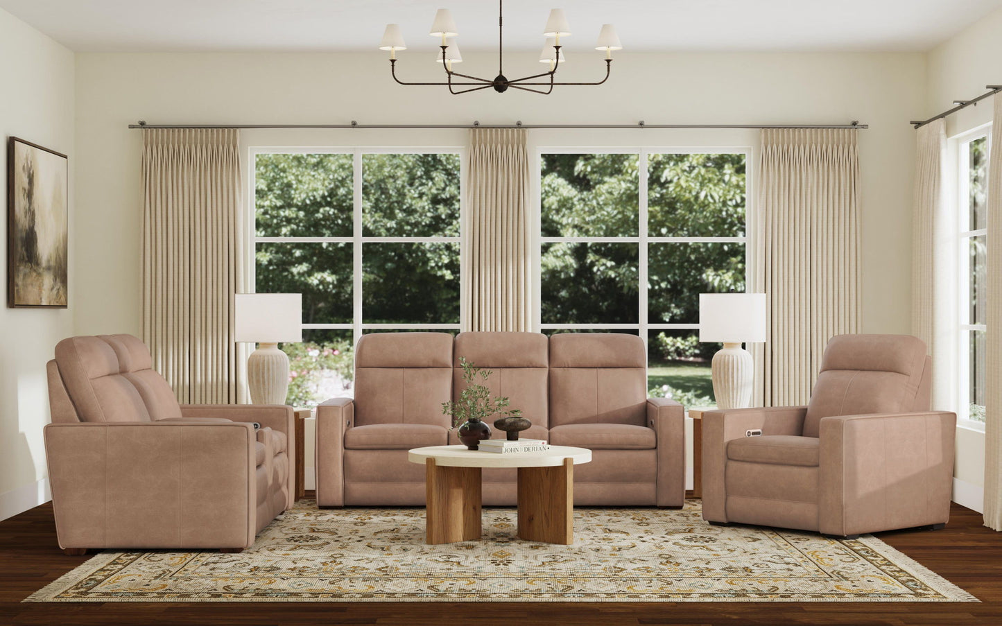 Dutch - Power Reclining Sofa With Console, Power Headrest, & Lumbar