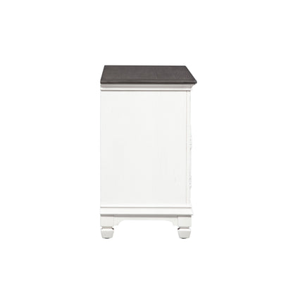 Allyson Park - 46" TV Console - Wirebrushed White / Charcoal