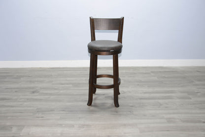 Homestead - 30"H Swivel Barstool, Cushion Seat & Back (Set of 2) - Dark Brown