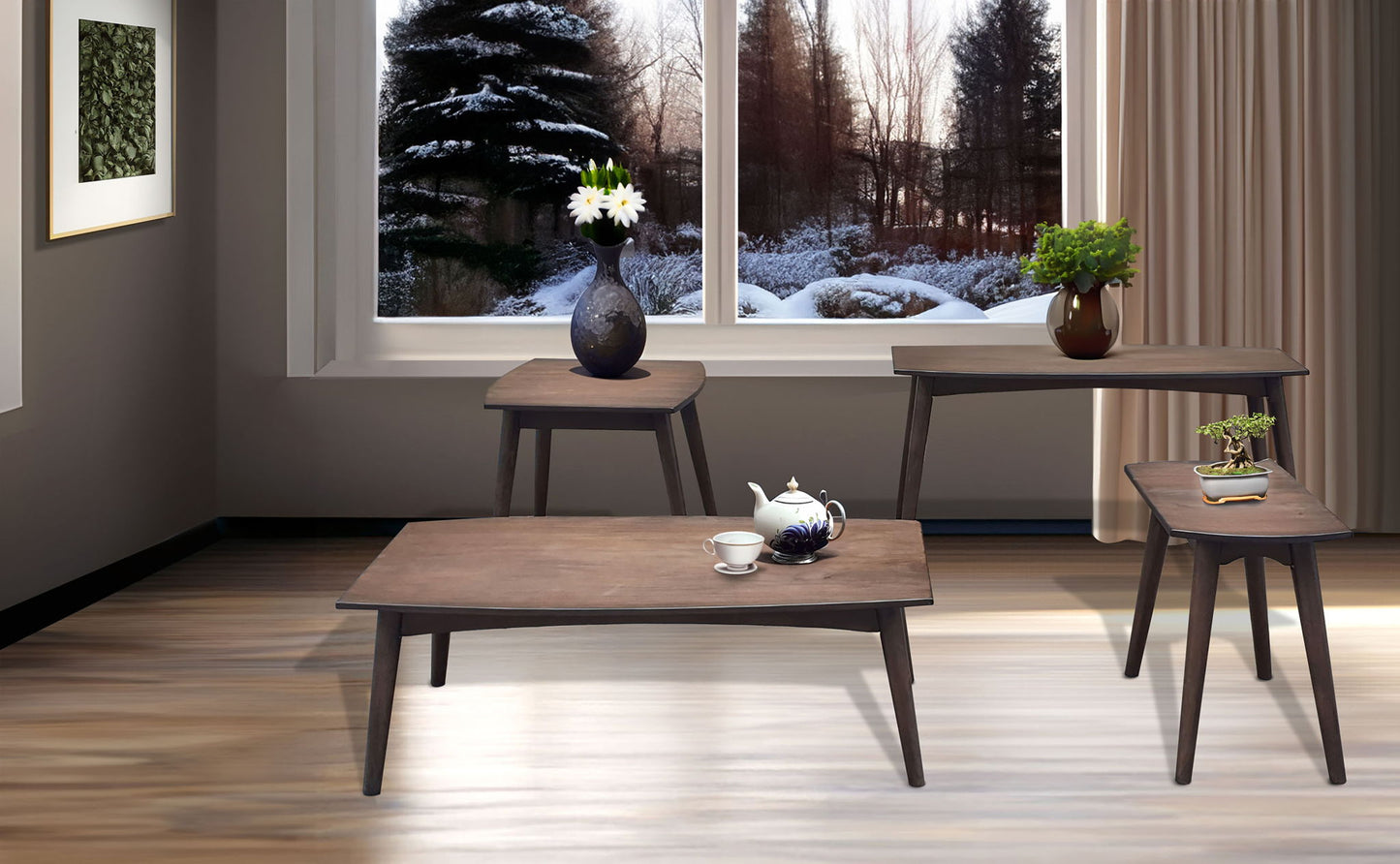 Rectangular Living Room Table - Coffee Bean