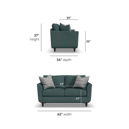 Lewis - Fabric Stationary Loveseat
