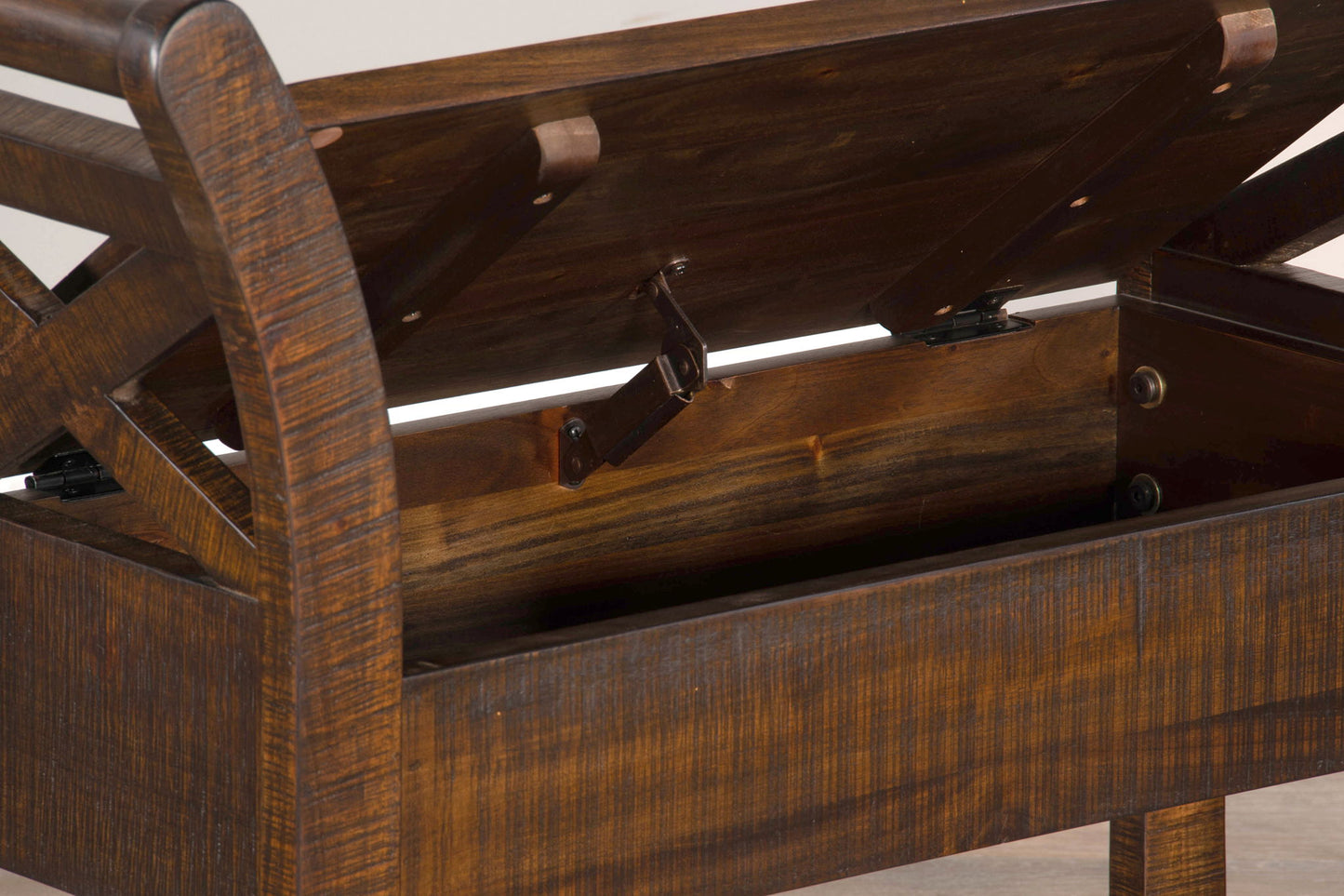 Homestead - Accent Bench With Storage, Wood Seat - Tobacco Leaf
