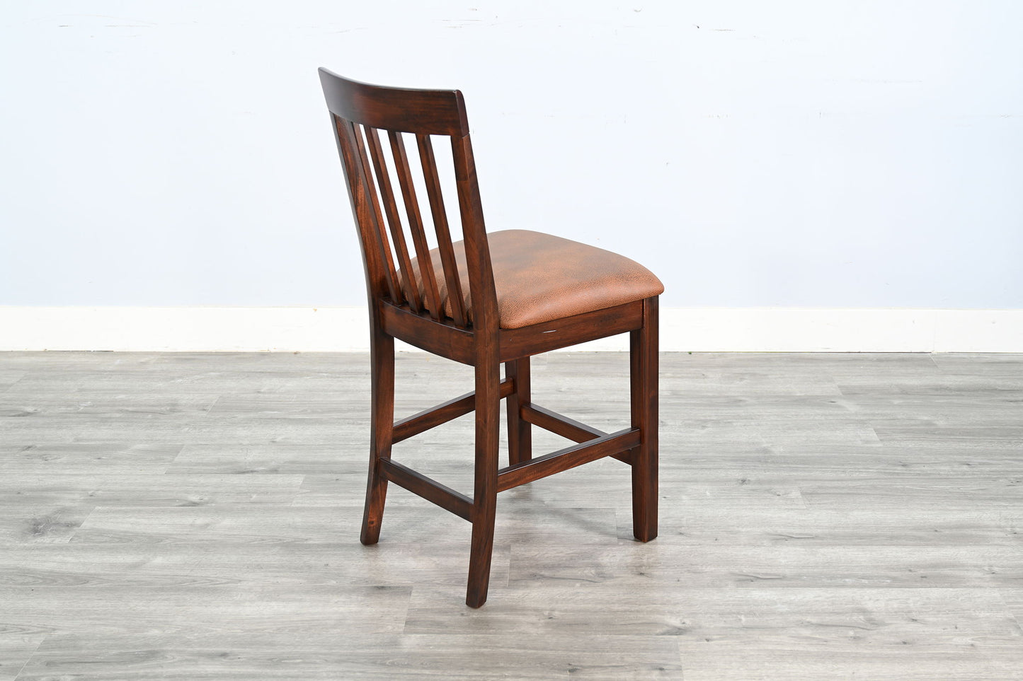 Santa Fe - Slatback Counter Stool With Cushion Seat (Set of 2) - Dark Chocolate
