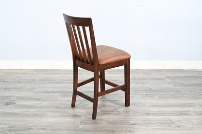 Santa Fe - Slatback Counter Stool With Cushion Seat (Set of 2) - Dark Chocolate