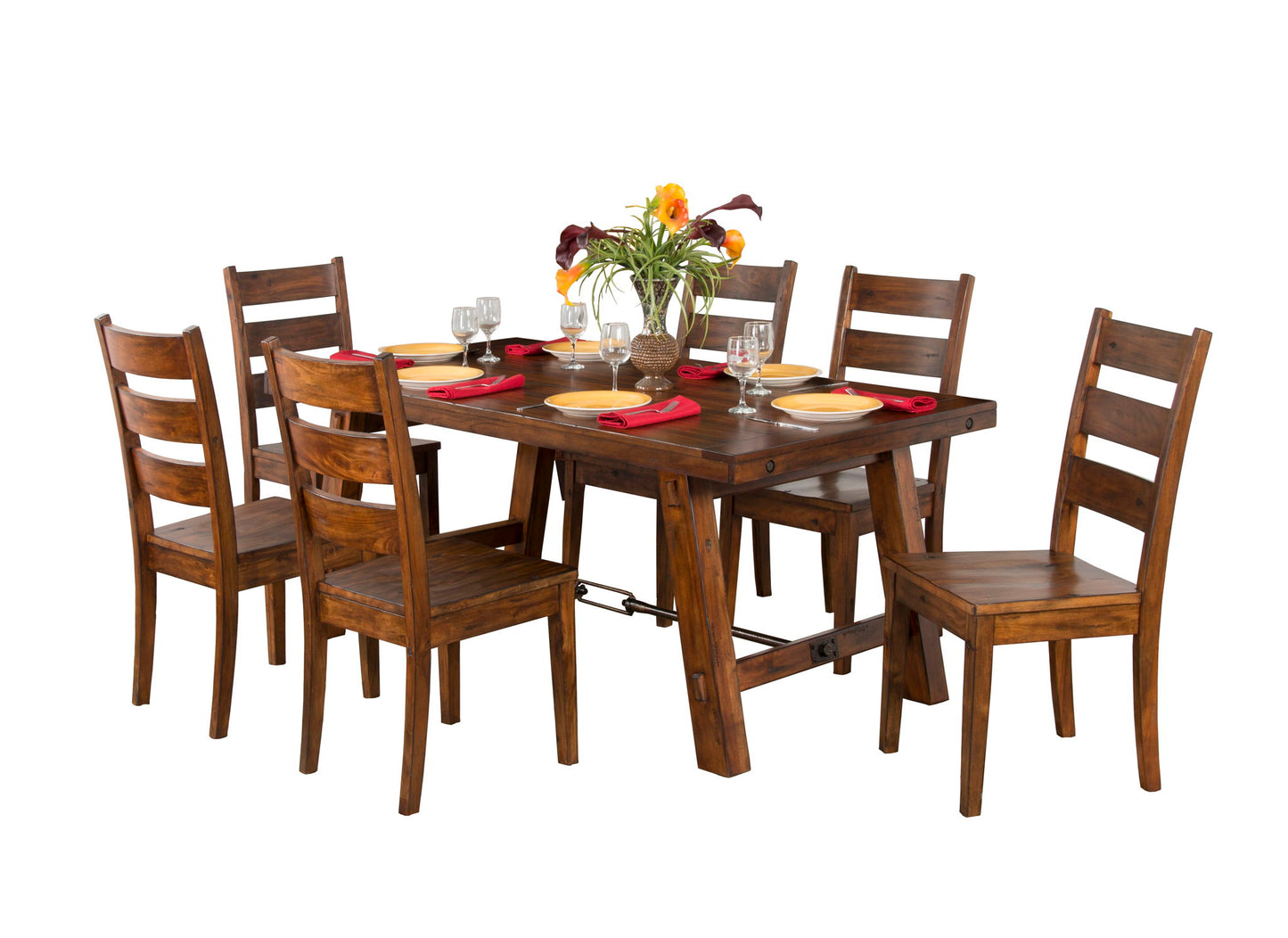 Tuscany - Dining Table With Turn Buckle - Vintage Mocha