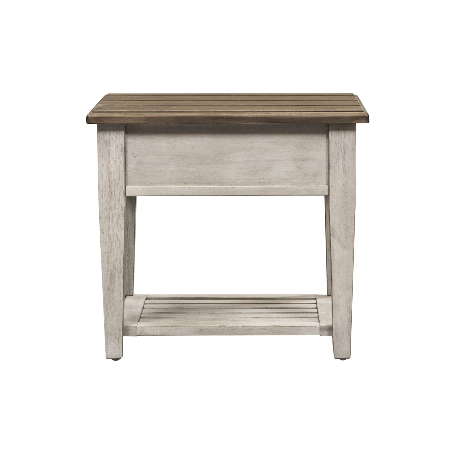 Heartland - Drawer End Table - Antique White / Tobacco Tops