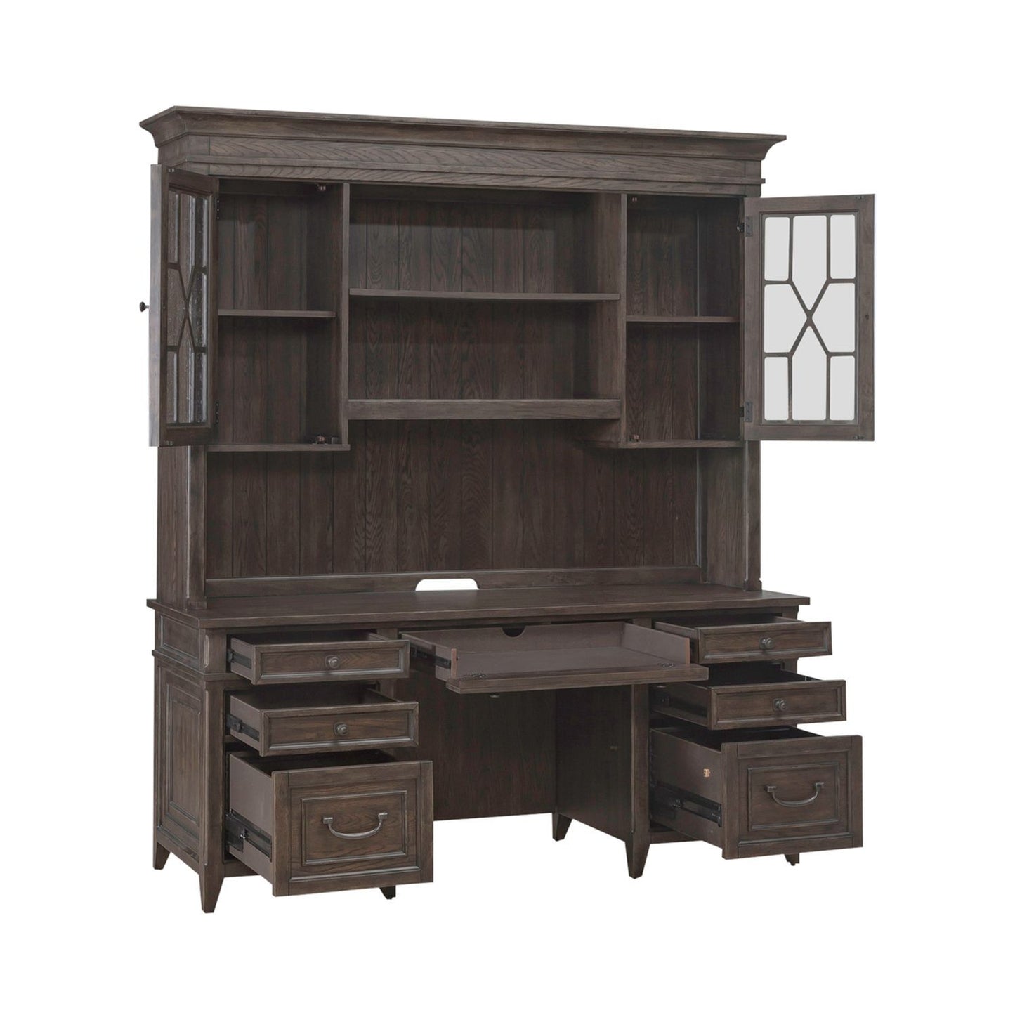 Paradise Valley - Credenza & Hutch - Saddle Brown