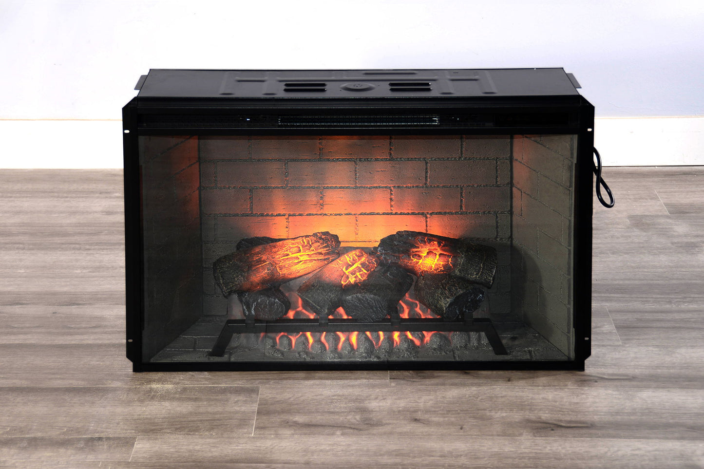 33" Wood Fireplace Insert - Black