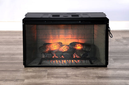 33" Wood Fireplace Insert - Black