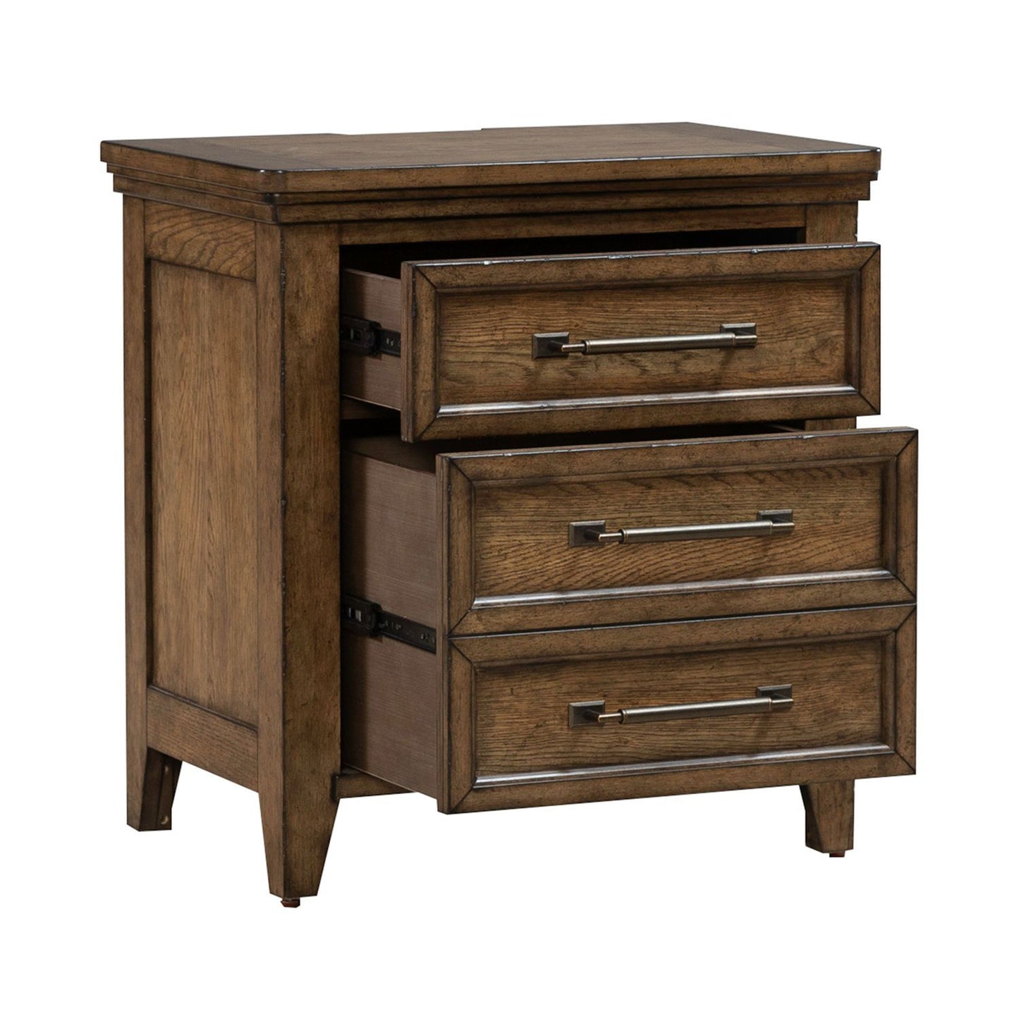 Carolina Park - Nightstand With Charging Station - Amber Brown