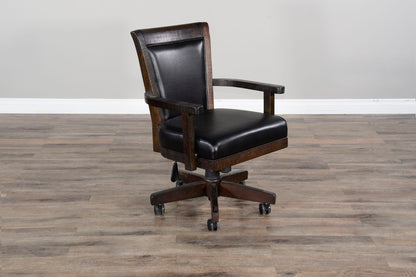 Homestead - Game Chair With Casters, Cushion Seat & Back - Tobacco Leaf