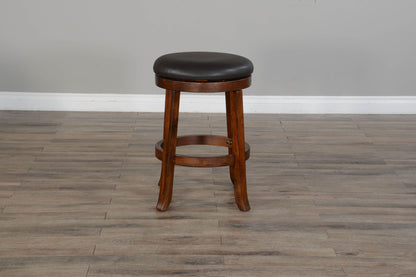 Tuscany - 24" Swivel Stool With Cushion Seat - Vintage Mocha / Black