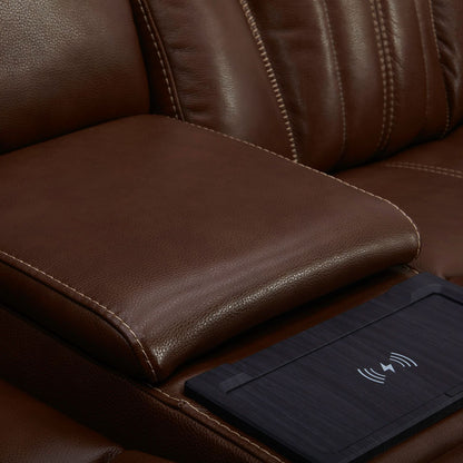 Caswell - Loveseat With Console P2 & ZG - Nature Chestnut
