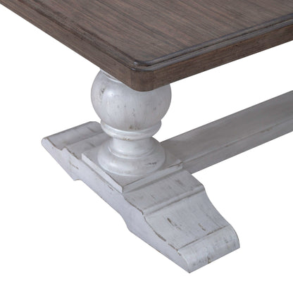 River Place - Trestle Table - Riverstone White & Tobacco
