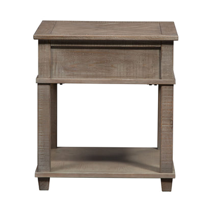Parkland Falls - Rectangular End Table - Weathered Taupe