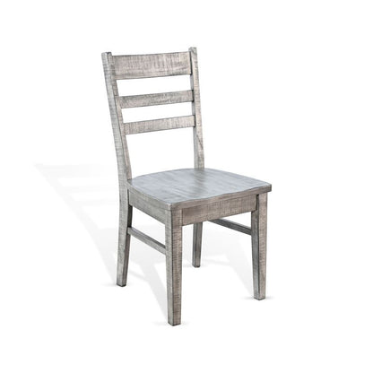 Alpine - Ladderback Chair, Wood Seat (Set of 2) - Gray