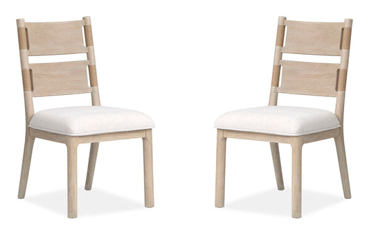 Sunset Cove - Upholstered Side Chair With Wood Back (Set of 2) - Sanibel Brown