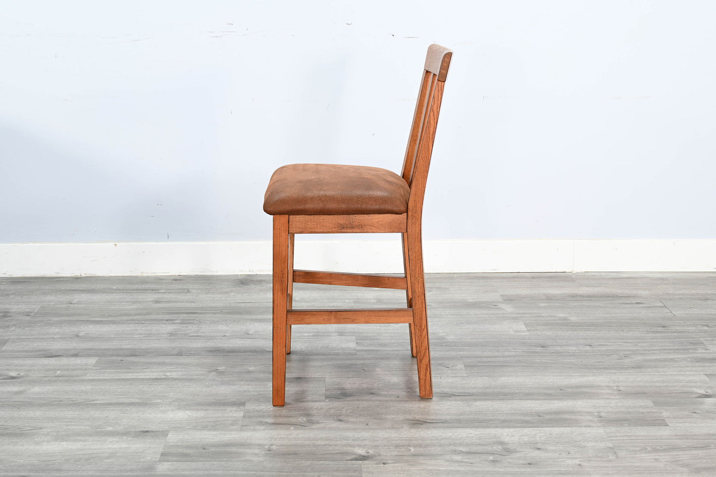Sedona - Counter Slatback Barstool, Cushion Seat (Set of 2) - Rustic Oak